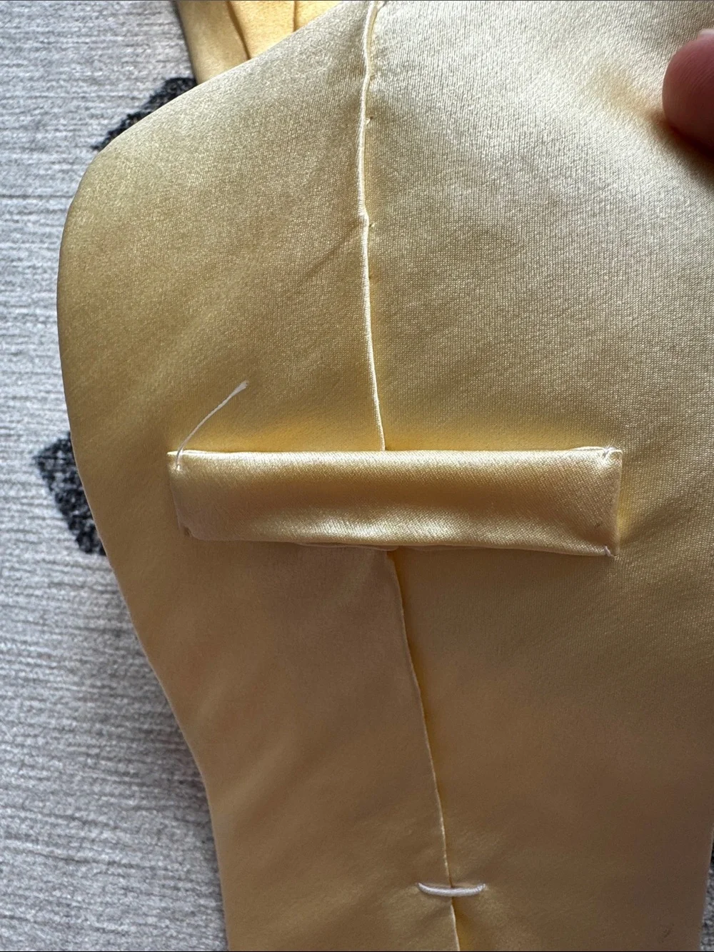 Vintage Murano 100% Silk Tie – Champagne Yellow Satin Necktie Made in USA
